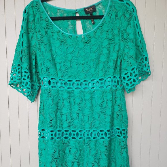 Laundry green cotton lace dress NWT - Picture 1 of 7